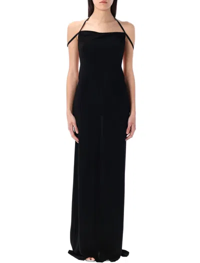 MARINE SERRE MARINE SERRE DRAPED JERSEY LONG DRESS