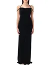 Marine Serre Women Long Dress With Neckline On The Back In Black