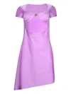Marine Serre Draped Jersey Open Chest Dress Sweet Lilac In Purple