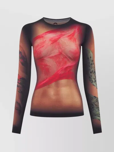 MARINE SERRE DRAPED STATUE CREWNECK TOP
