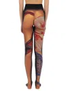 Marine Serre Draped Floral Print Sheer Trompe L'oeil Leggings In Multi