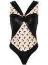 Marine Serre Draped Viscose Bodysuit In Multi