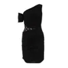 Marine Serre Shelter One-shoulder Draped Jersey Minidress In Bk99
