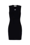 Marine Serre Black Crescent Moon-detail Mini Dress In Black
