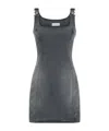 Marine Serre Moon Laser Grey Wash Denim Sleeveless Minidress In Black
