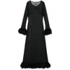 Marine Serre Semi-sheer Maxi Dress In Black