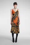 Marine Serre Dress In Black Silk In Multi