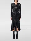 Marine Serre All Over Moon Ruched Jersey Midi Dress In 黑色