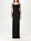 Marine Serre Women Long Dress With Neckline On The Back In Schwarz