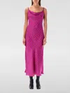 Marine Serre Moon-printed Satin Maxi Dress In Violett