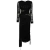 Marine Serre Crescent-moon-print Draped Dress In Multicolor