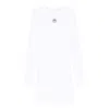 Marine Serre Ribbed Jersey Mini Dress With Long Sleeves In White