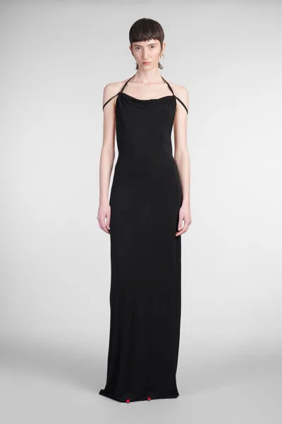 Marine Serre Dress Woman In Black Viscose