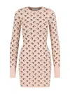 Marine Serre Crescent-moon-jacquard Mini Dress In Beige