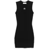 Marine Serre Black Crescent Moon-detail Mini Dress In Black