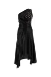 Marine Serre Regenerated Moon Draped Jersey Midi Dress In Black