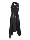 Marine Serre Draped Dress. In Black