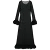 Marine Serre Semi-sheer Maxi Dress In Black