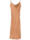 Marine Serre Maxikleid Mit Sichelmond-print In Brown