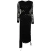 Marine Serre Crescent-moon-print Draped Dress In Multicolor