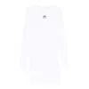Marine Serre Ribbed Jersey Mini Dress With Long Sleeves In White