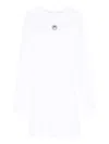 Marine Serre Ribbed Jersey Mini Dress With Long Sleeves In White