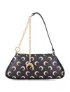 Marine Serre Crescent Moon Canvas Shoulder Bag In Black