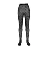 Marine Serre Moonogram Flocked Mesh Tights In Black