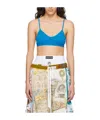 Marine Serre Elastic Rib Knitted Bra Underwear In Blue