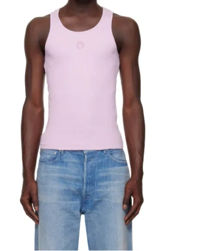 Marine Serre Elastic Ribbed Knitted Vest In Pink