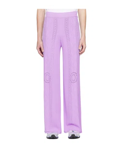 Marine Serre Elastic Waist Casual Pants In Purple