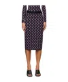 Marine Serre Black Moon Printed Jersey Midi Skirt In Multi
