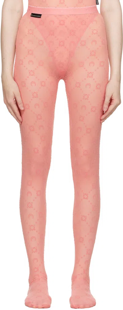 Marine Serre Elastic Waist Pantyhose In Pink