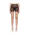 Marine Serre Ssense Exclusive Black Mesh Flock Shorts In Black