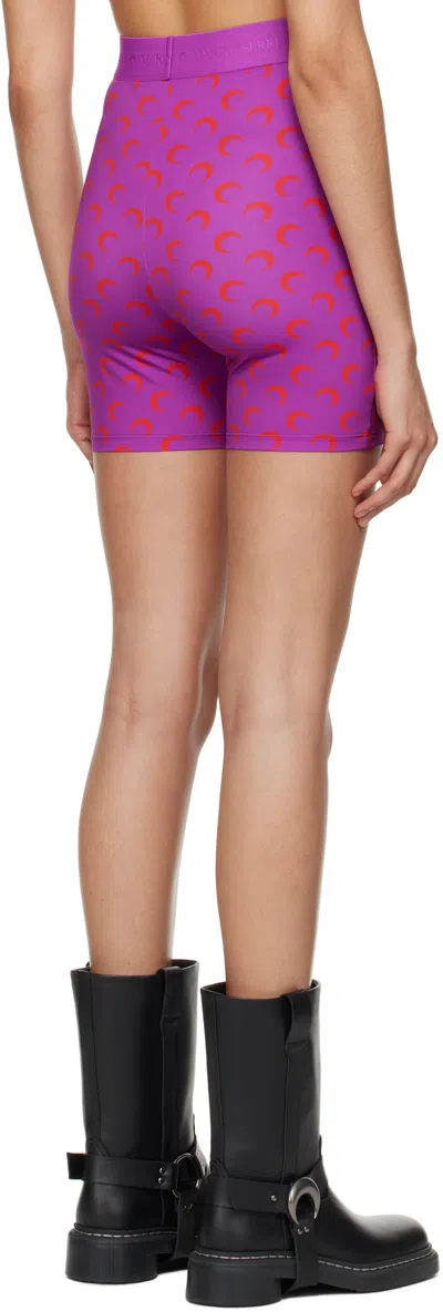 Marine Serre Elastic Waist Shorts In Multicolor