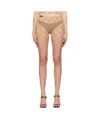 Marine Serre Ssense Exclusive Beige Mesh Flock Shorts In Nude