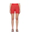 Marine Serre Crescent Moon-motif Tights In Red