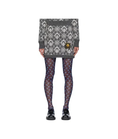 Marine Serre Elastic Waist Skirt In Gray
