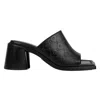 Marine Serre Embossed Leather Mules In Black In Nero