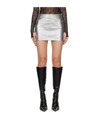 Marine Serre Embossed Skirt With Logo Pattern In Black