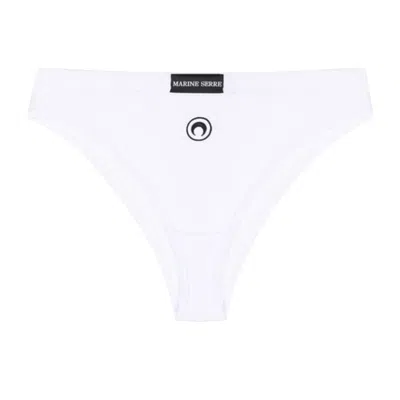Pre-owned Marine Serre Embroidered Briefs 'white'