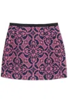 Marine Serre Embroidered Cotton And Polyester Mini Skirt In Multicolor