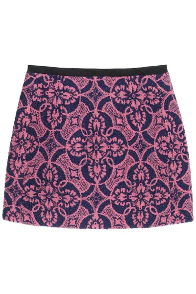 MARINE SERRE EMBROIDERED COTTON AND POLYESTER MINI SKIRT