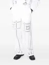 Marine Serre Embroidered Cotton Trousers In White