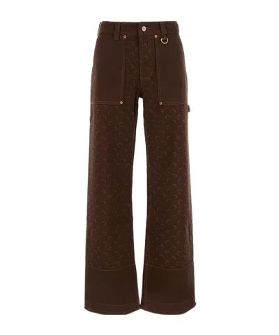 MARINE SERRE MARINE SERRE MOON-JACQUARD WIDE-LEG JEANS