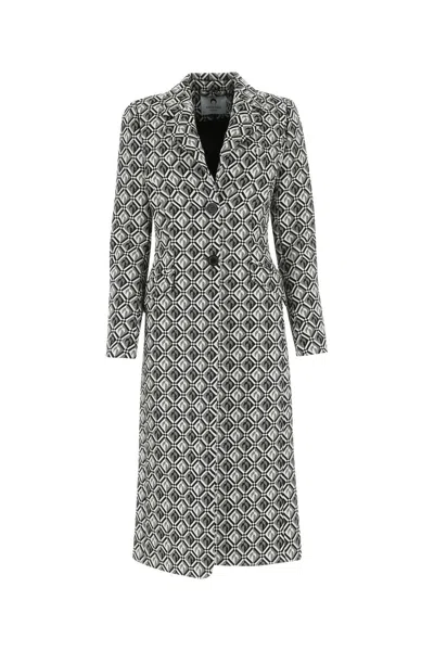 MARINE SERRE EMBROIDERED WOOL BLEND COAT