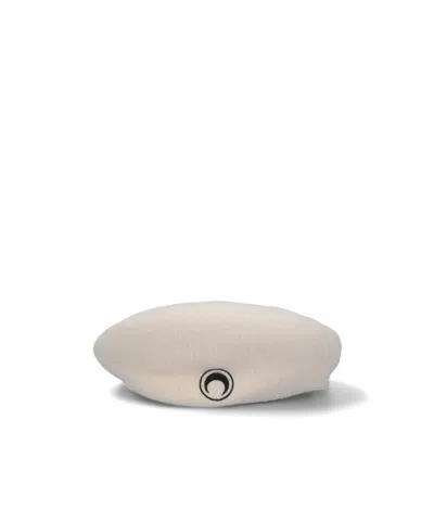 Marine Serre Embroidery Beret In White