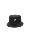 Marine Serre Logo Embroidery Bucket Hat In Black