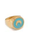 Marine Serre Enamel-detail Signet Ring In Gold