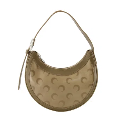 Marine Serre Faded Leather Moon Eclips Mini Bag In Zippered Shoulder Bag